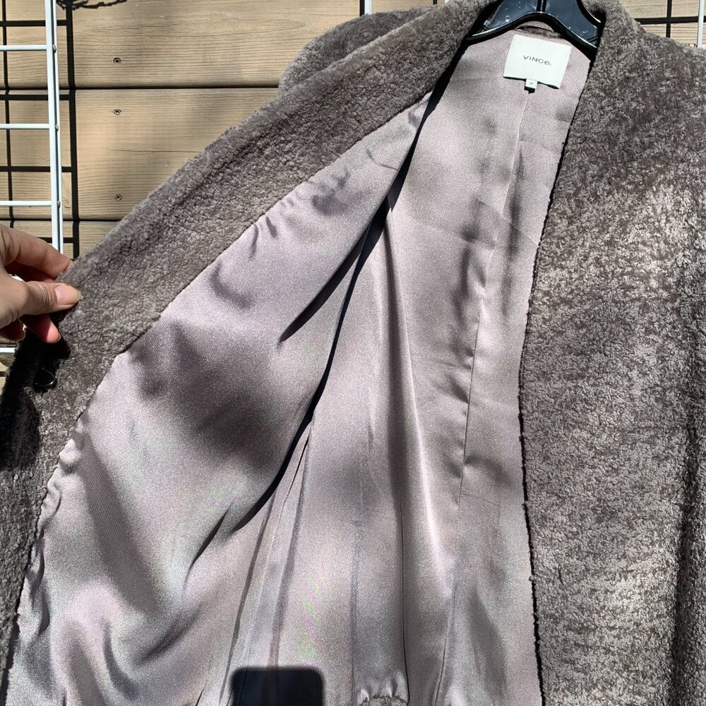 Vince Textured Shearling Jacket Size M - Picture 4 of 8